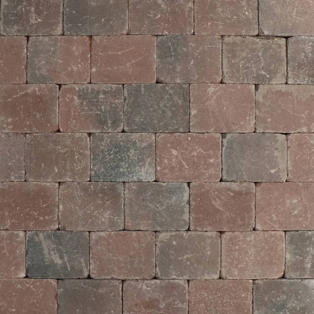 Trommelsteen 15x20x6 rood genuanceerd