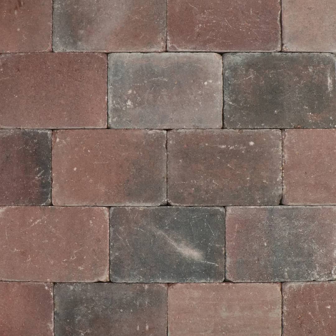 Trommelsteen 20x30x6 rood genuanceerd