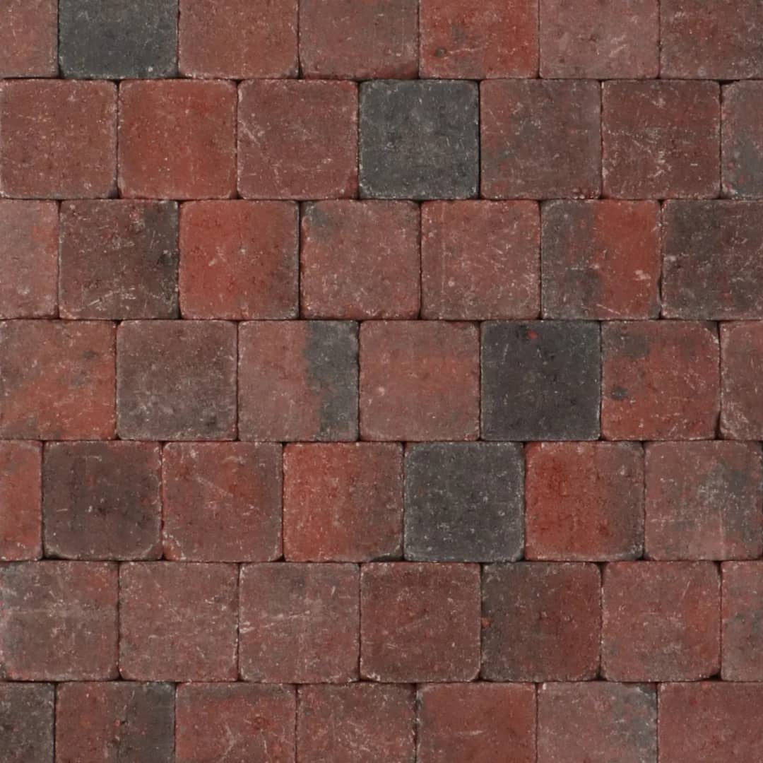 Tambour 10x10x6 rood/zwart