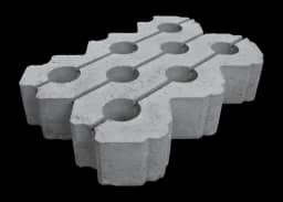 Grasbetontegel type I 40x60x12 GRIJS 03 (bovenzijde vlak + rondom hol-dol) K85912  BK25 GRN+