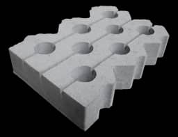 Grasbetontegel type K 40x60x12(40 cm. zijde vlak + bovenzijde vlak) K85912 klasse B BK15 GRN+