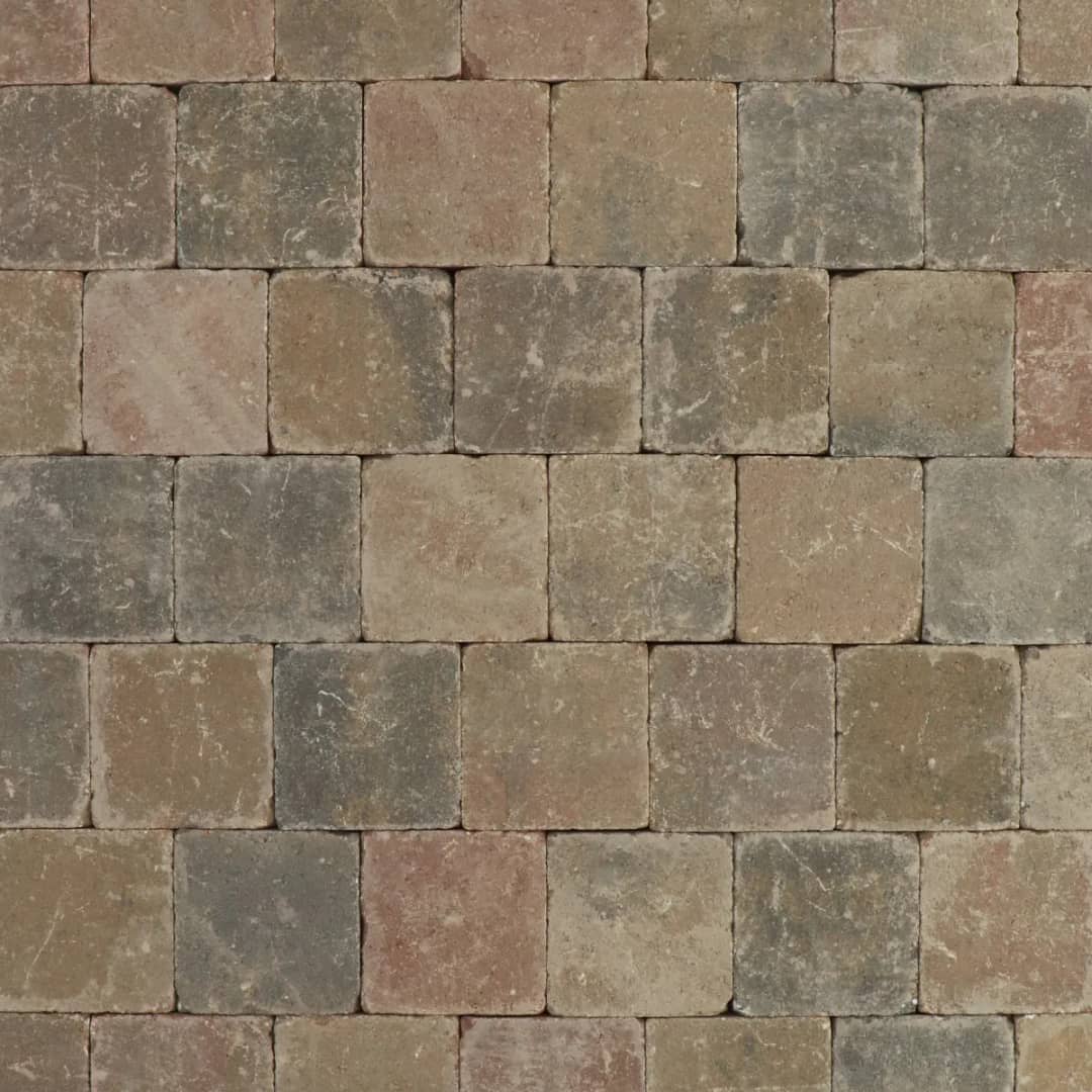 Trommelsteen 15x15x6 brons genuanceerd