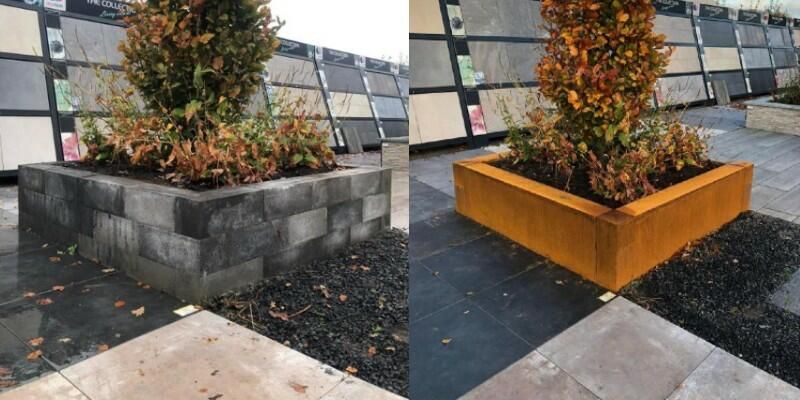Afbeelding van Cortenstaal profielen voor plantenbakken en borders
