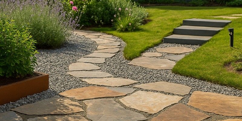 Afbeelding van Flagstones in de tuin gebruiken voor meer sfeer 