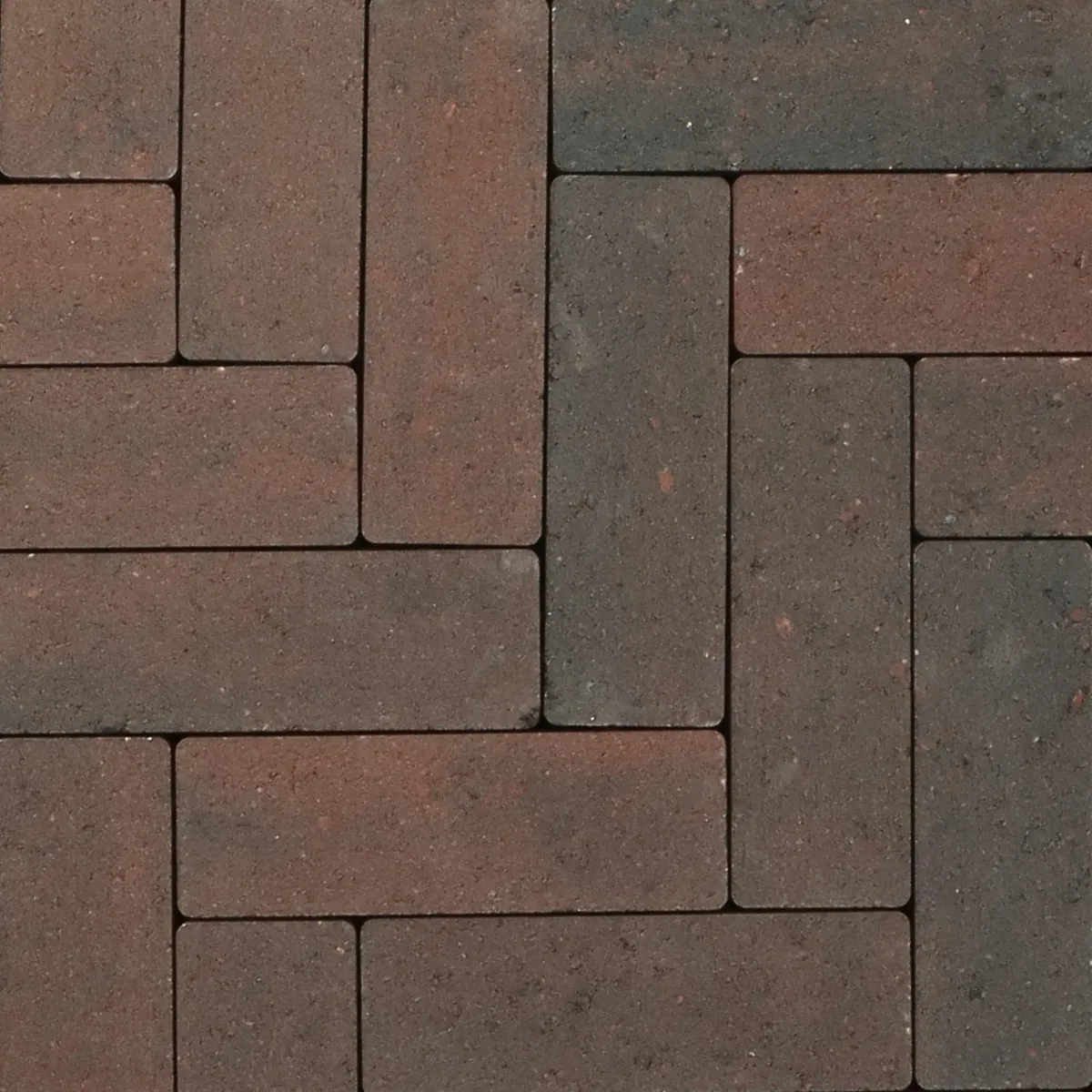 Strackstone+ Dikformaat 21x7x8 vlak wijnrood/antraciet genuanceerd PL3