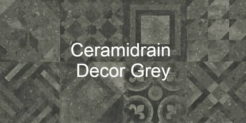 Afbeelding van De Ceramidrain Decor Grey: een unieke terrastegel!