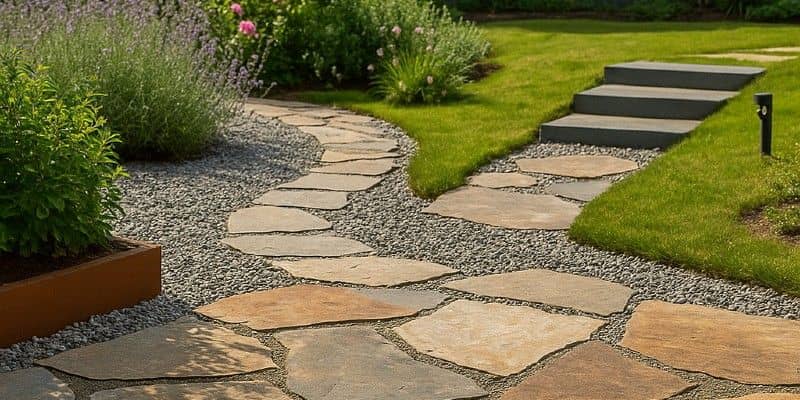 Afbeelding van Flagstones in de tuin gebruiken voor meer sfeer